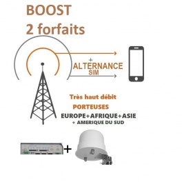 kit ProBOOSTEUR©  4G+ 3 porteuses EUROPE extérieur ROUTEUR , 4g+  inclus antenne et câbles, 2 SIM