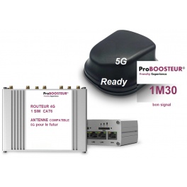 kit Proboosteur 4g routeur PRO Durable CAT6 1SIM fabriqué en Europe et antenne requin noire rabaissée technologie compatible 5g 