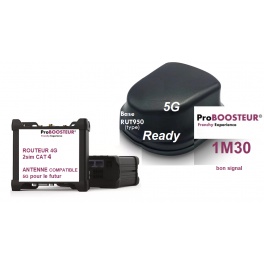 kit Proboosteur 4g routeur PRO Durable CAT4 2 SIM fabriqué en Europe et antenne requin noire rabaissée technologie compatible 5g