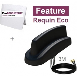 Antenne Proboosteur 4G Feature Requin Eco 6cm X 18cm débit CAT6 double câble 300cm 