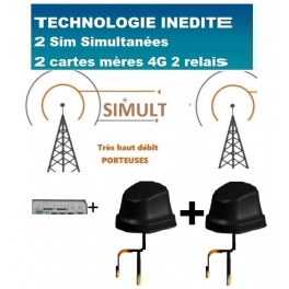 kit ProBOOSTEUR©  Routeur 4G+ porteuse Europe étendue , 4g+ BOOST 2 FORFAITS SIMULT avec antennes mini dôme aerian eco  2X2 2X2 