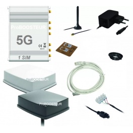 kit Proboosteur 5g routeur PRO Carré Pro  CAT-5G  1 SIM fabriqué en Europe et antenne requin noire rabaissée technologie  5g