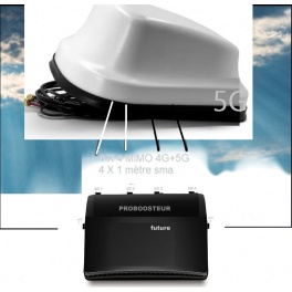 Kit Proboosteur 4G Future 2 SIM 4G CAT16 antenne AERIAN 4X4 blanc, technologie 4 fréquences extérieures Version 2024