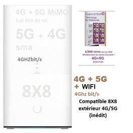 Routeur semi PRO CAT10/20 + 5G 5.5gigas  8X8-  8  sorties , Wifi 7, NEUF + Configs + Paramétrage sur mesure