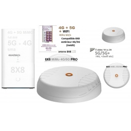 kit ProBOOSTEUR&copy; PRO 8X8 4G CAT20 +5G 4 GBit Europe+Monde 1 SIM (eco) (8antennes ext&eacute;rieures 4G + 5G  8X8 mimo POYNT antenne X P