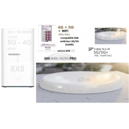 kit ProBOOSTEUR&copy; PRO 8X8 4G CAT20 +5G 4 GBit Europe+Monde 2 SIM  Antenne PRO 42CM, SIMULT