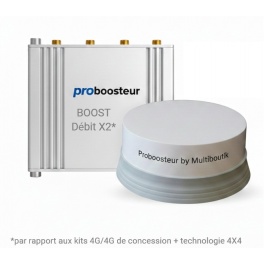 kit BOOST X2 4G Routeur Alu avec antenne platinium 4G 5G blanche/grise (pr&ecirc;t pour le routeur 4G5G CAT20)