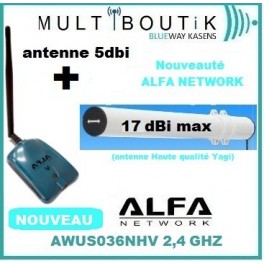 Yagi TUBE BAZOOKA 17dbi max  + ALFA AWUS036NHV 