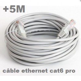 + 5 M Câble ethernet extérieur (5 mètres) Cat. 6 FTP 