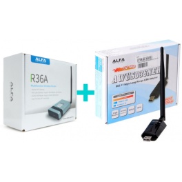 Alfa awus036neh mini + routeur répéteur alfa R36A + Prise Allume-cigare ACR-12* Alfa Network 12V