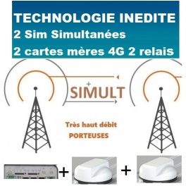 kit ProBOOSTEUR©  Routeur 4G porteuse Europe étendue , 4g+ BOOST 2 FORFAITS SIMULT avec double antenne Aera Spéciale Van / fourg