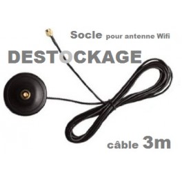 DESTOCKAGE// Socle 3m pour antenne wifi type Rp-sma (NEUF avec défaut)